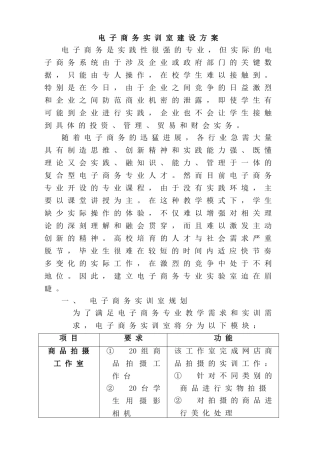 电子商务实训室建设方案
