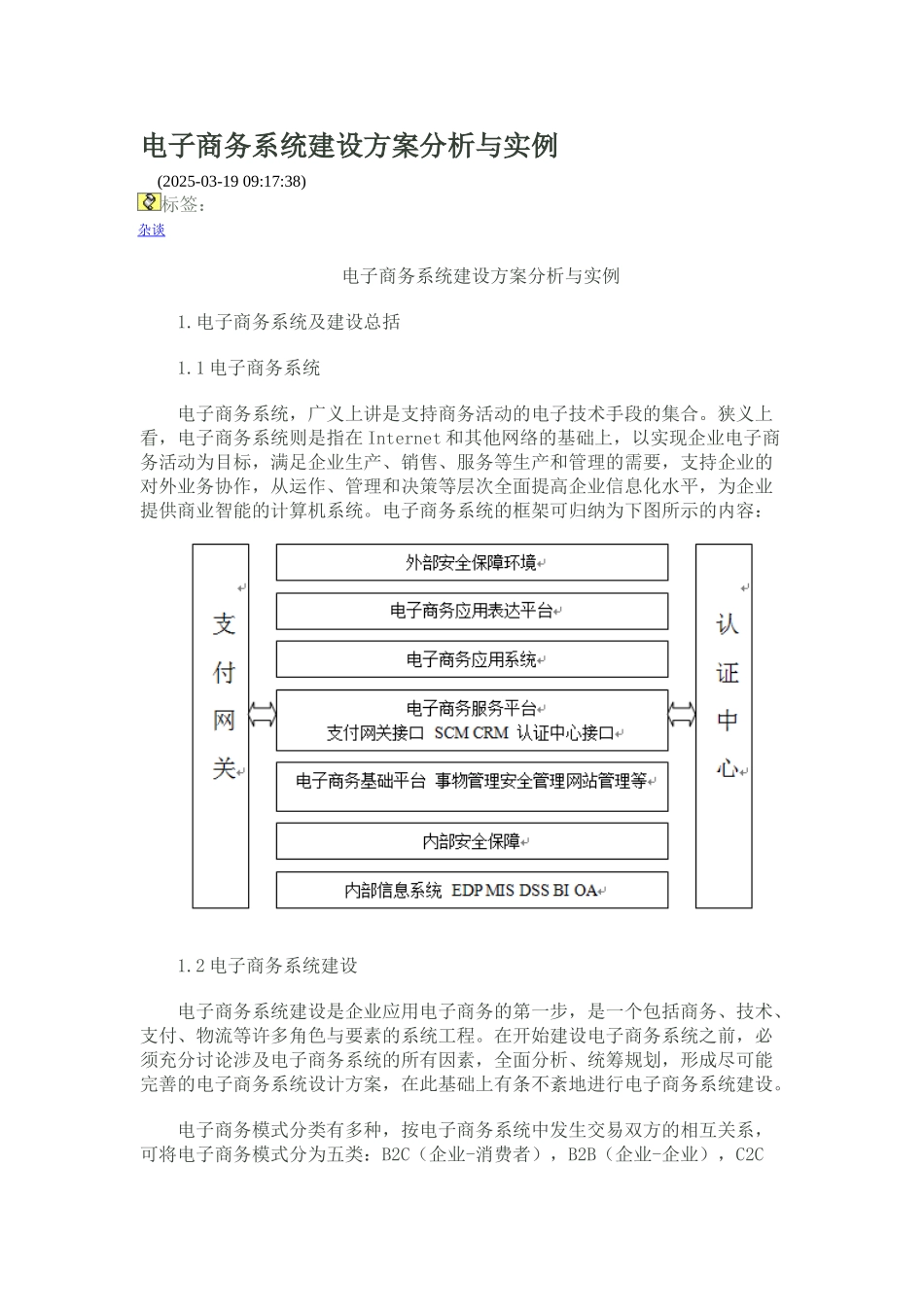 电子商务系统建设方案分析与实例_第1页