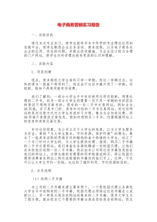 电子商务营销实习报告