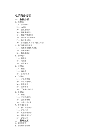 电子商务运营思维导图