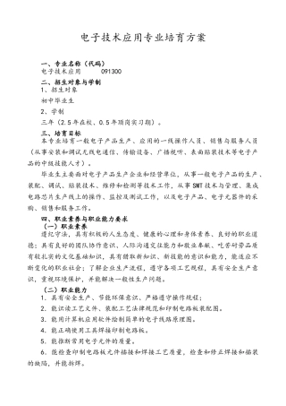 电子技术应用专业培养方案