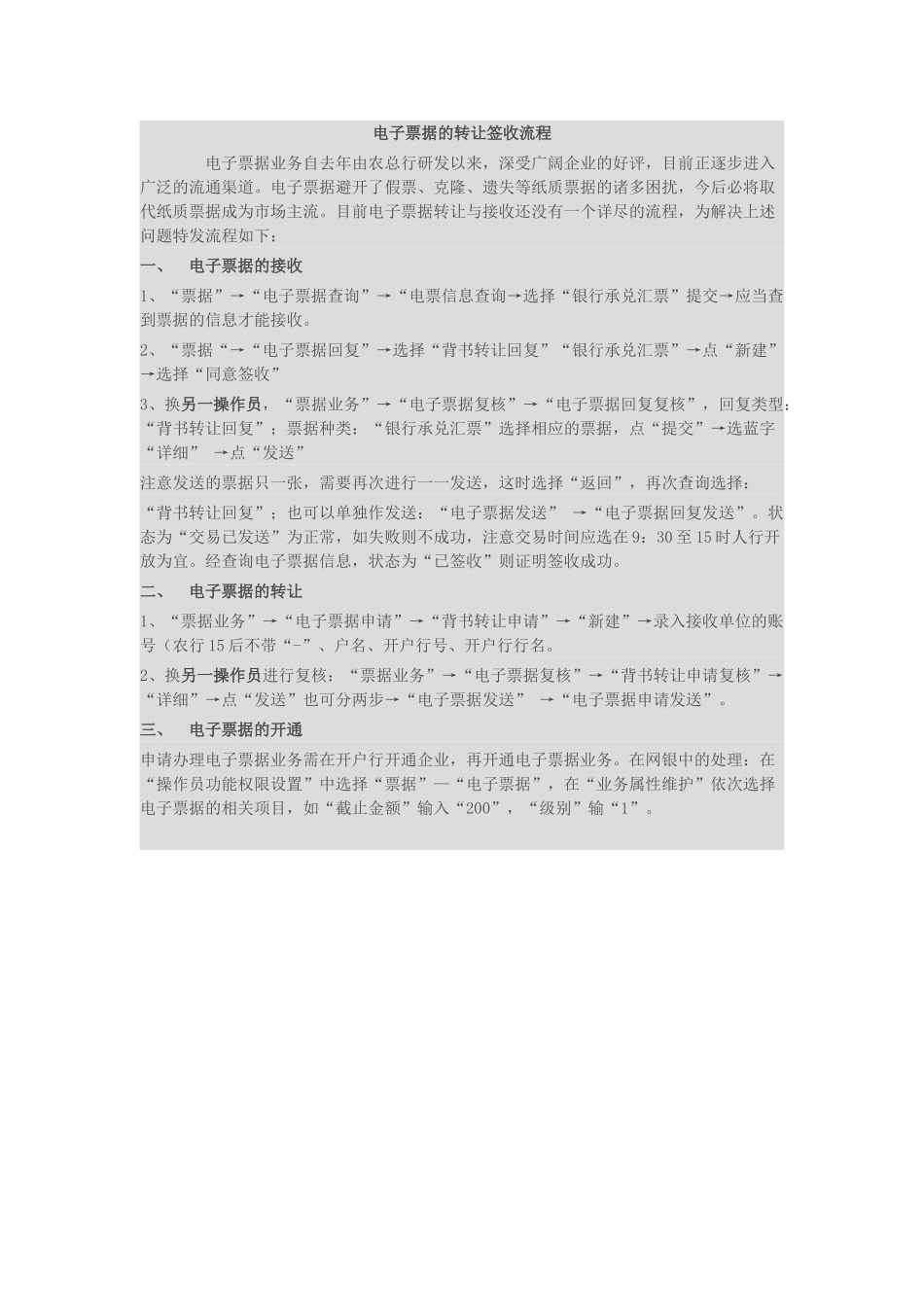 电子票据的转让签收流程99151_第1页