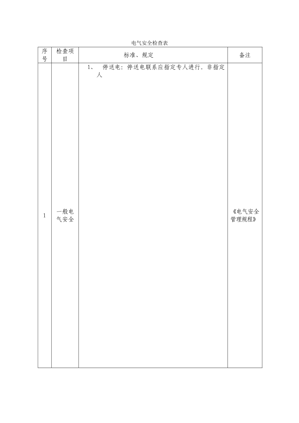 电气安全检查表_第1页