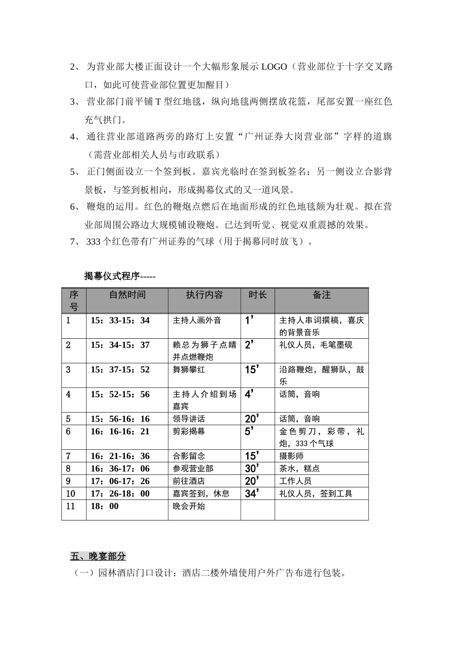 番禺大岗营业部揭幕庆典策划方案_第2页