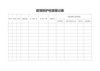 疫情防护检查登记表docx