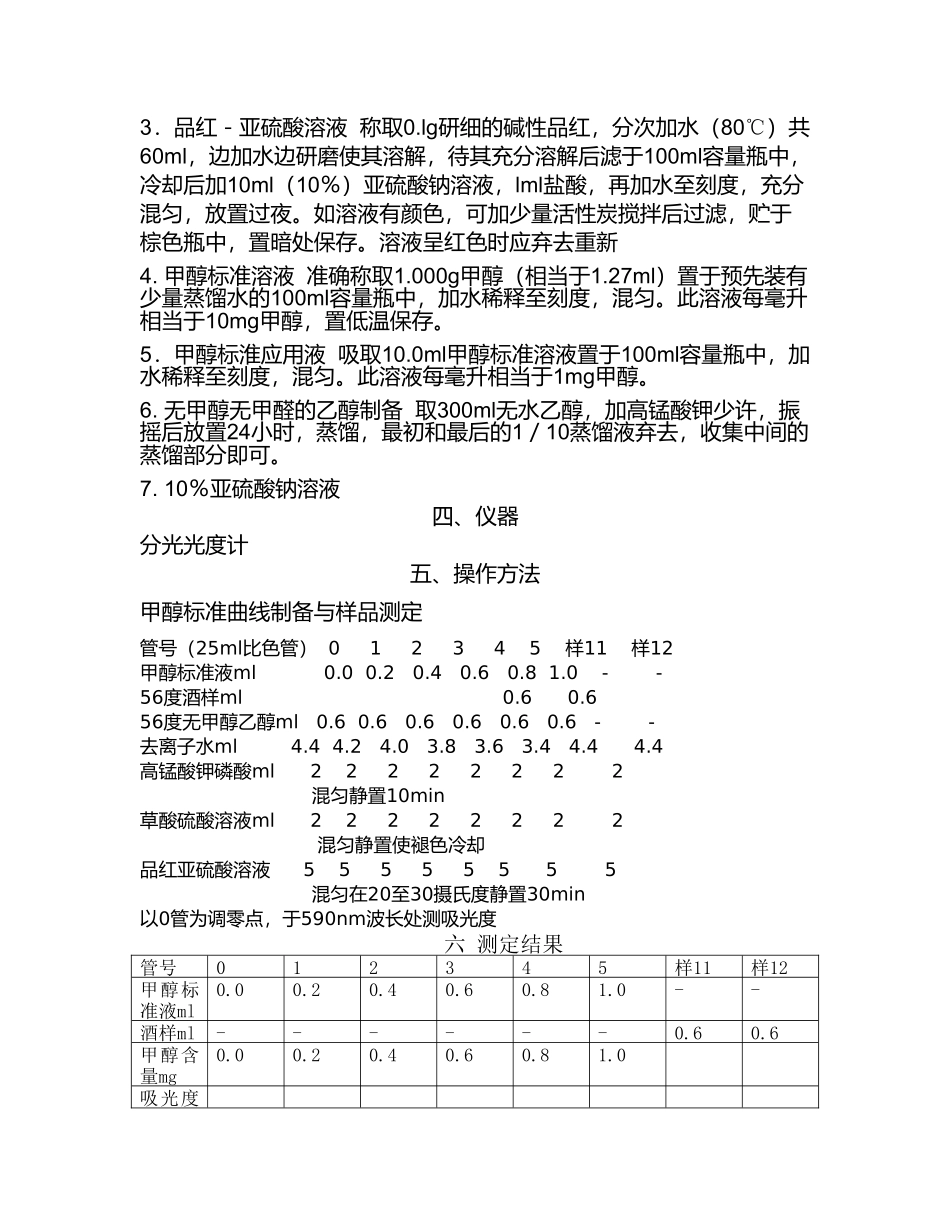 白酒中甲醇含量的测定_第2页