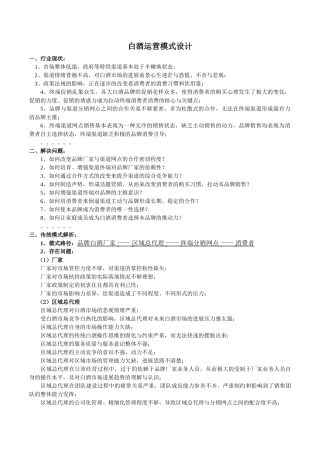 白酒市场分析及模式探析