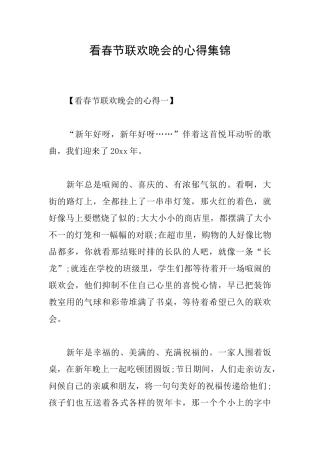 看春节联欢晚会的心得集锦