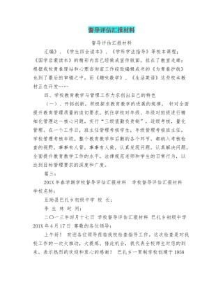 督导评估汇报材料