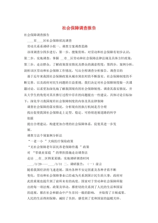 社会保障调查报告