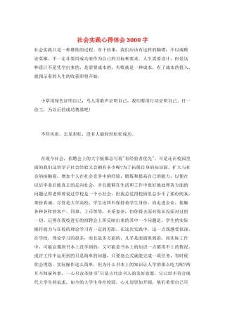 社会实践心得体会3000字