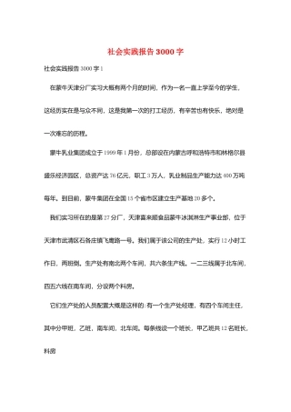社会实践报告3000字