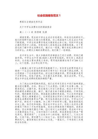 社会实践报告范文1