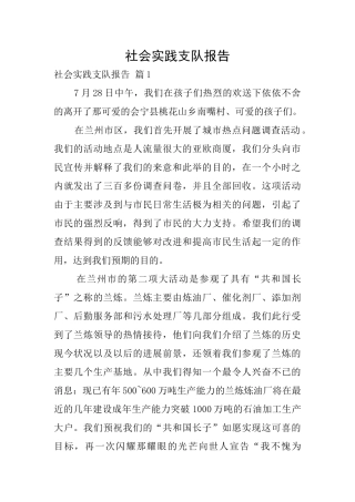 社会实践支队报告