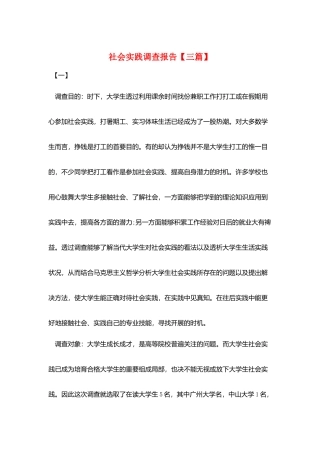 社会实践调查报告【三篇】