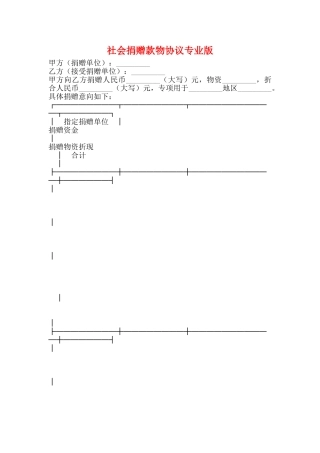 社会捐赠款物协议专业版