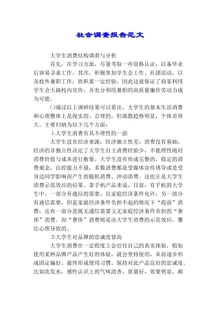 社会调查报告范文