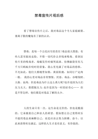 禁毒宣传片观后感