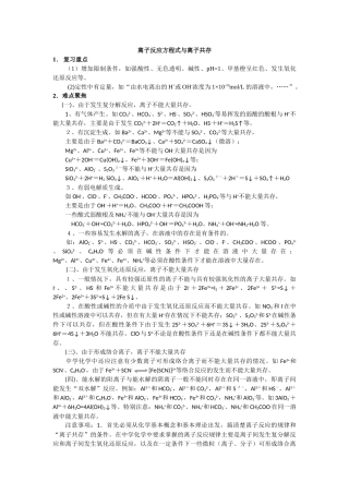 离子反应注意事项