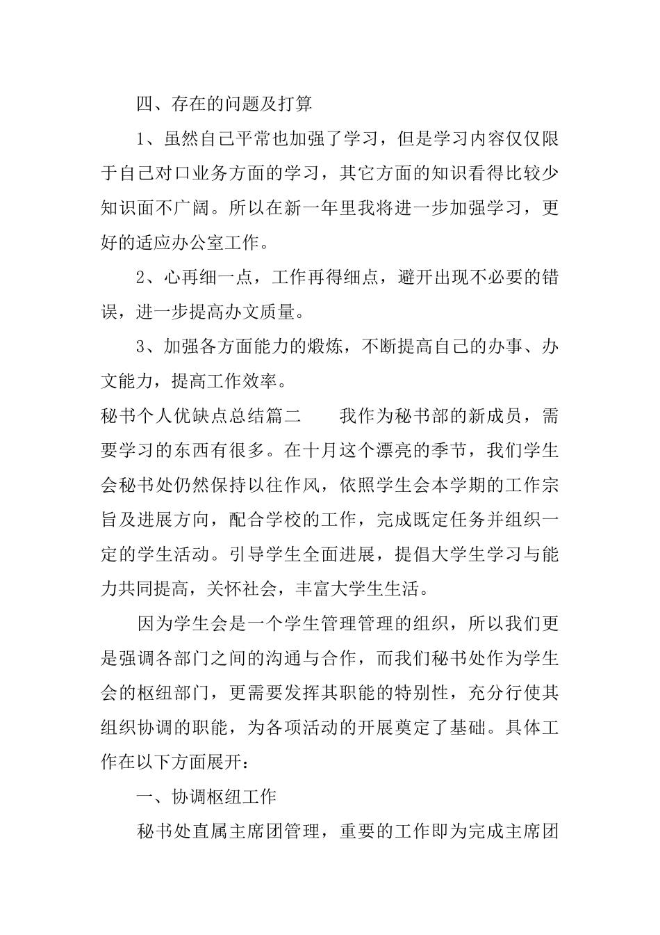 秘书个人优缺点总结怎么写_第3页