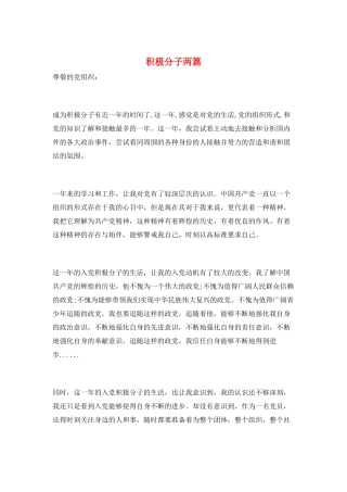 积极分子两篇