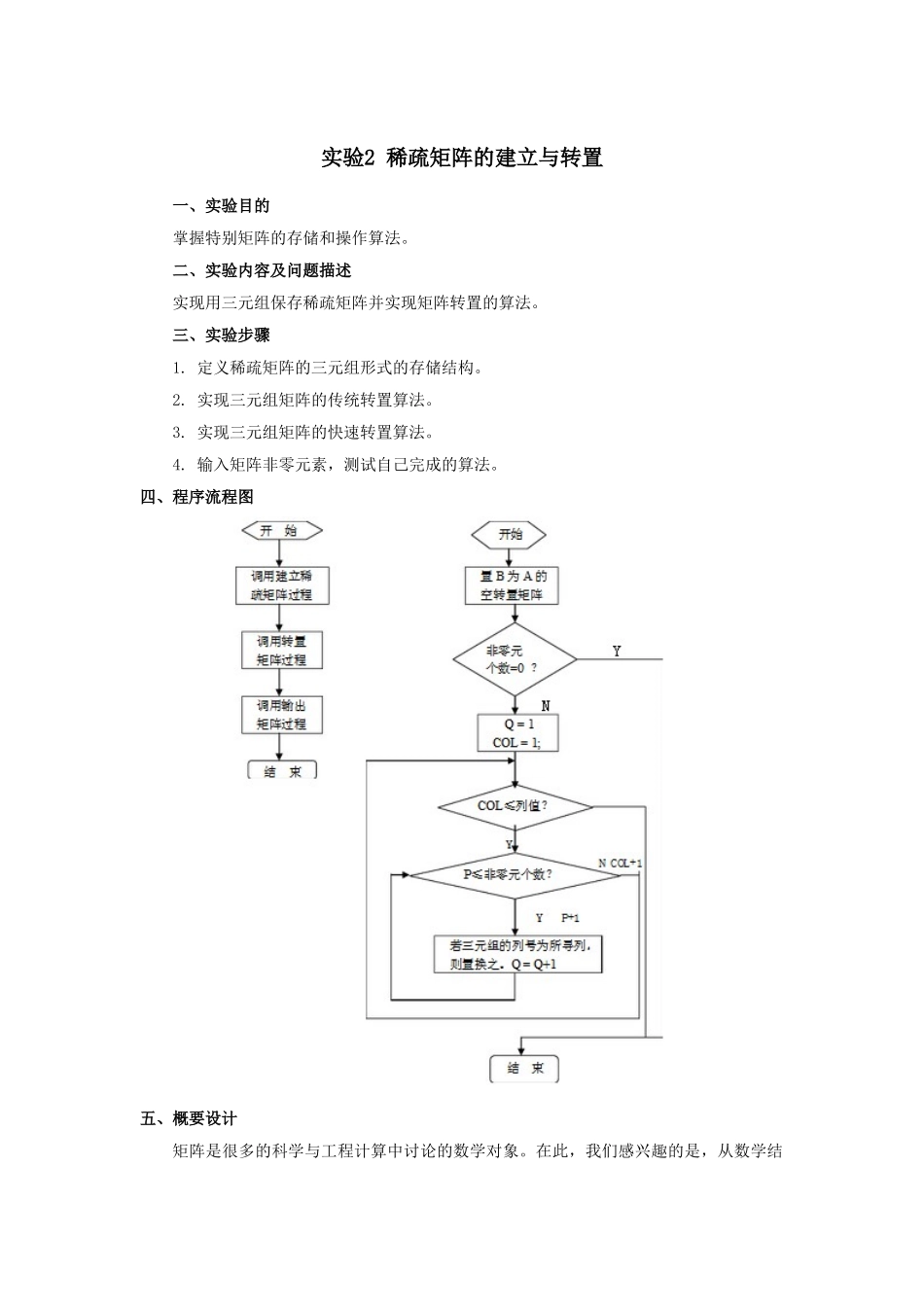 稀疏矩阵的建立与转置_第1页