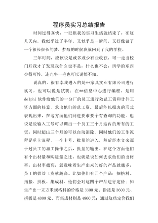 程序员实习总结报告