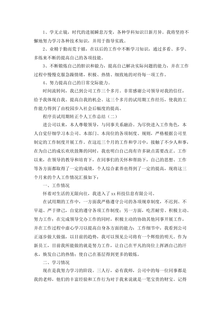 程序员试用期转正个人工作总结5篇_第2页