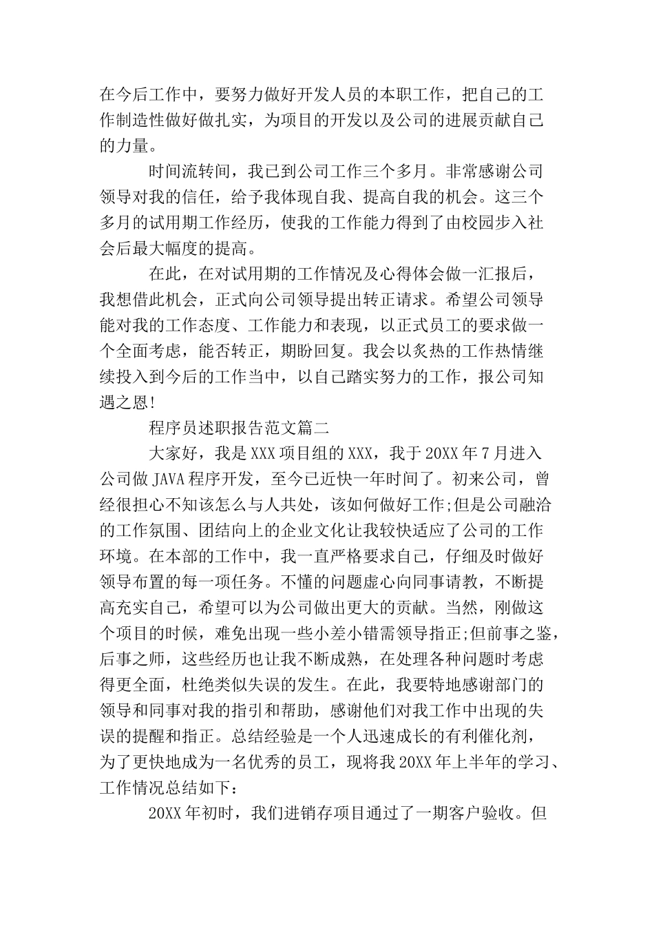 程序员述职报告范文模板_第3页