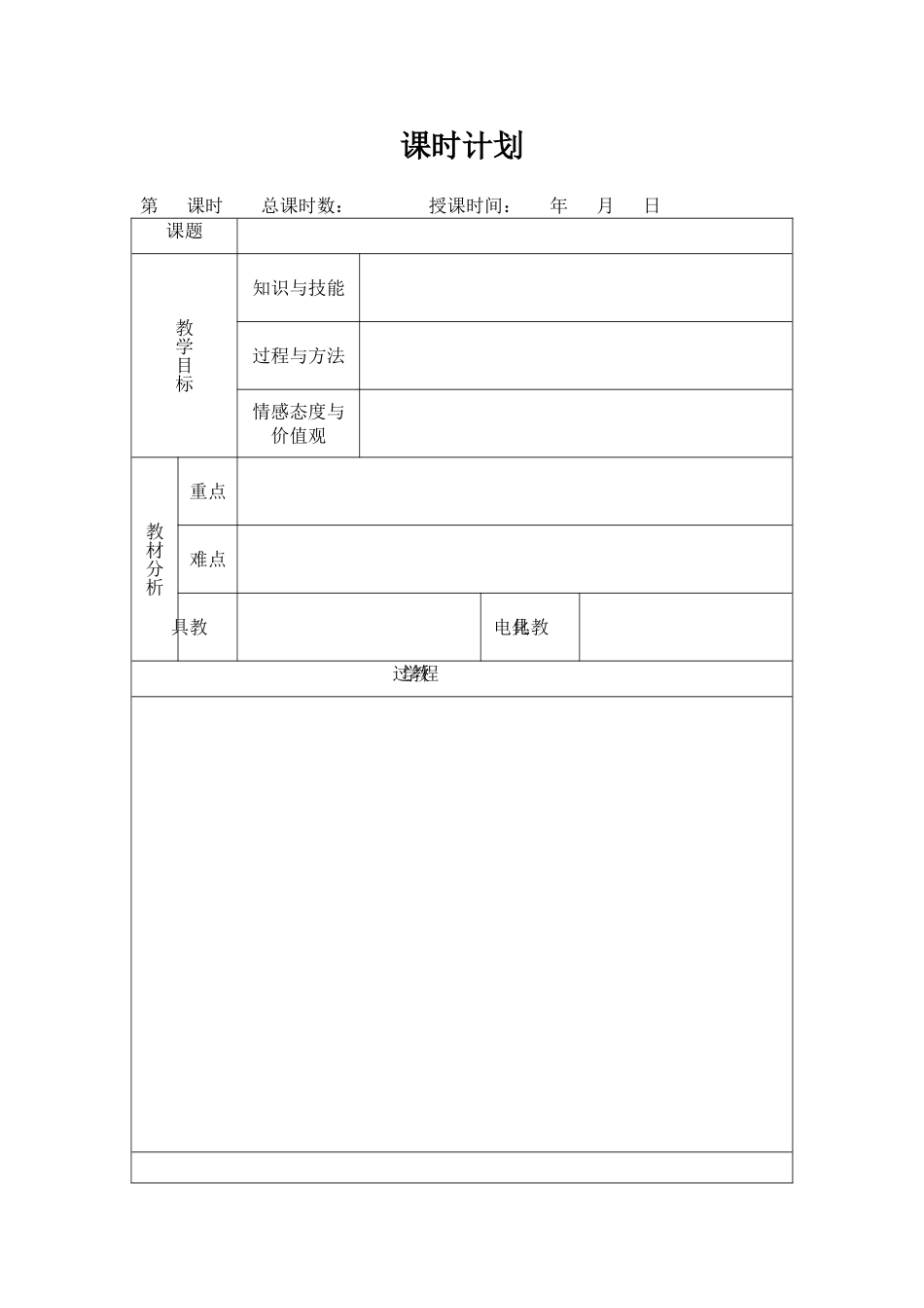 空白教案模板_第1页