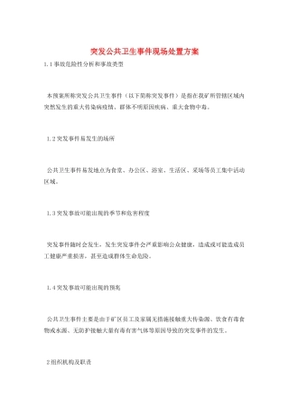 突发公共卫生事件现场处置方案