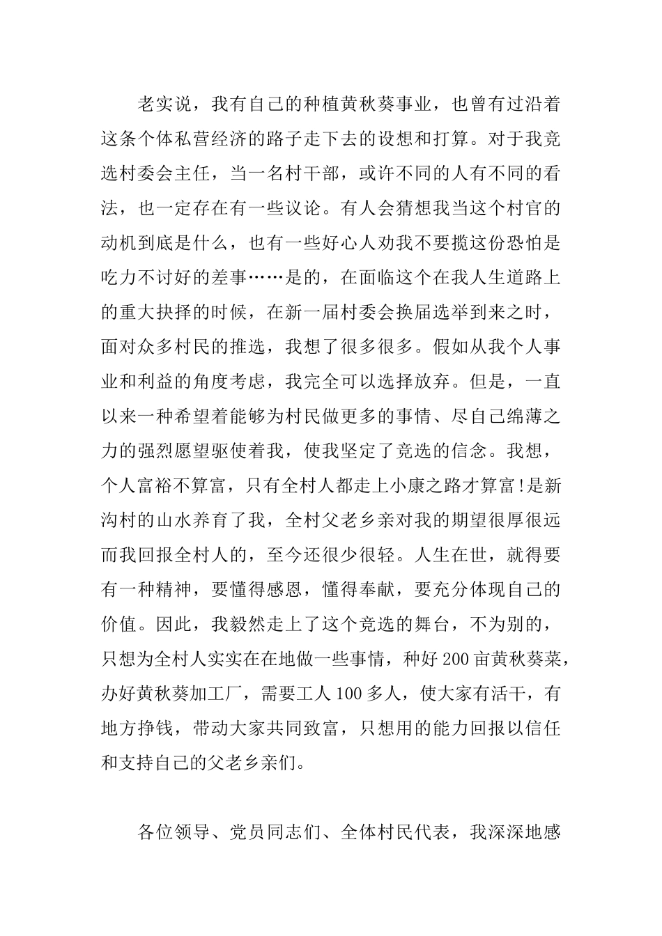 竞选村长演讲稿格式范文_第3页