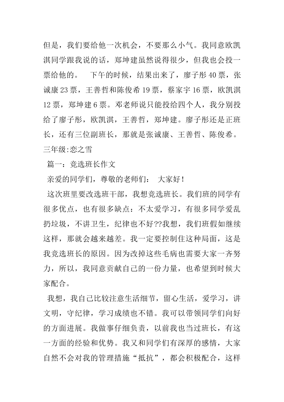 竞选班长演讲稿600字_第3页