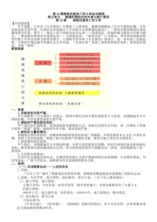 第18课挽救民族危亡的斗争知识提纲