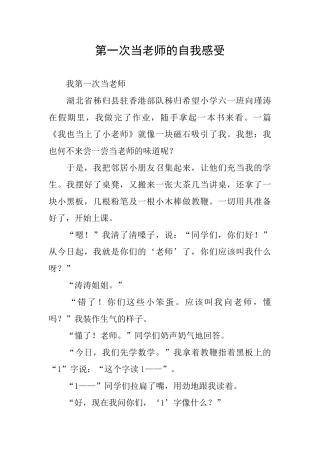 第一次当老师的自我感受