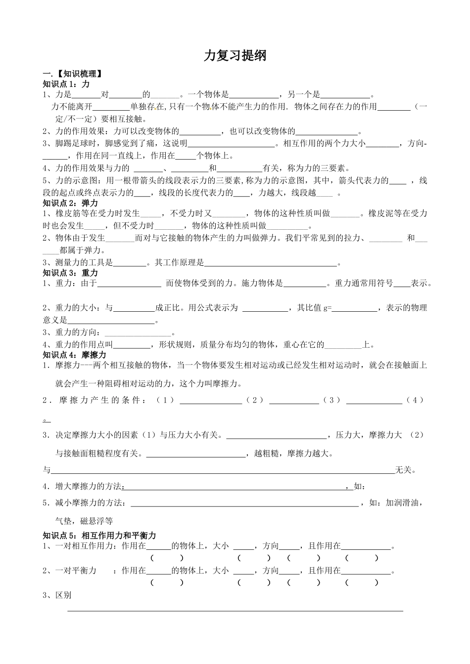 第七章力复习提纲_第1页