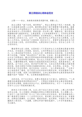 第三周培训心得体会范文