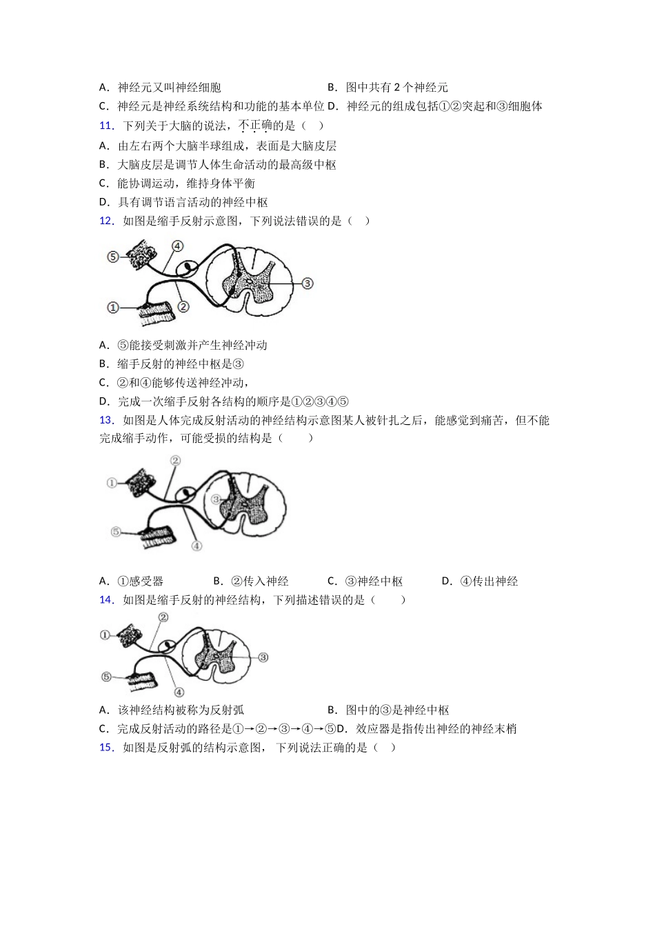 第五章人体内废物的排出知识归纳总结附解析_第3页