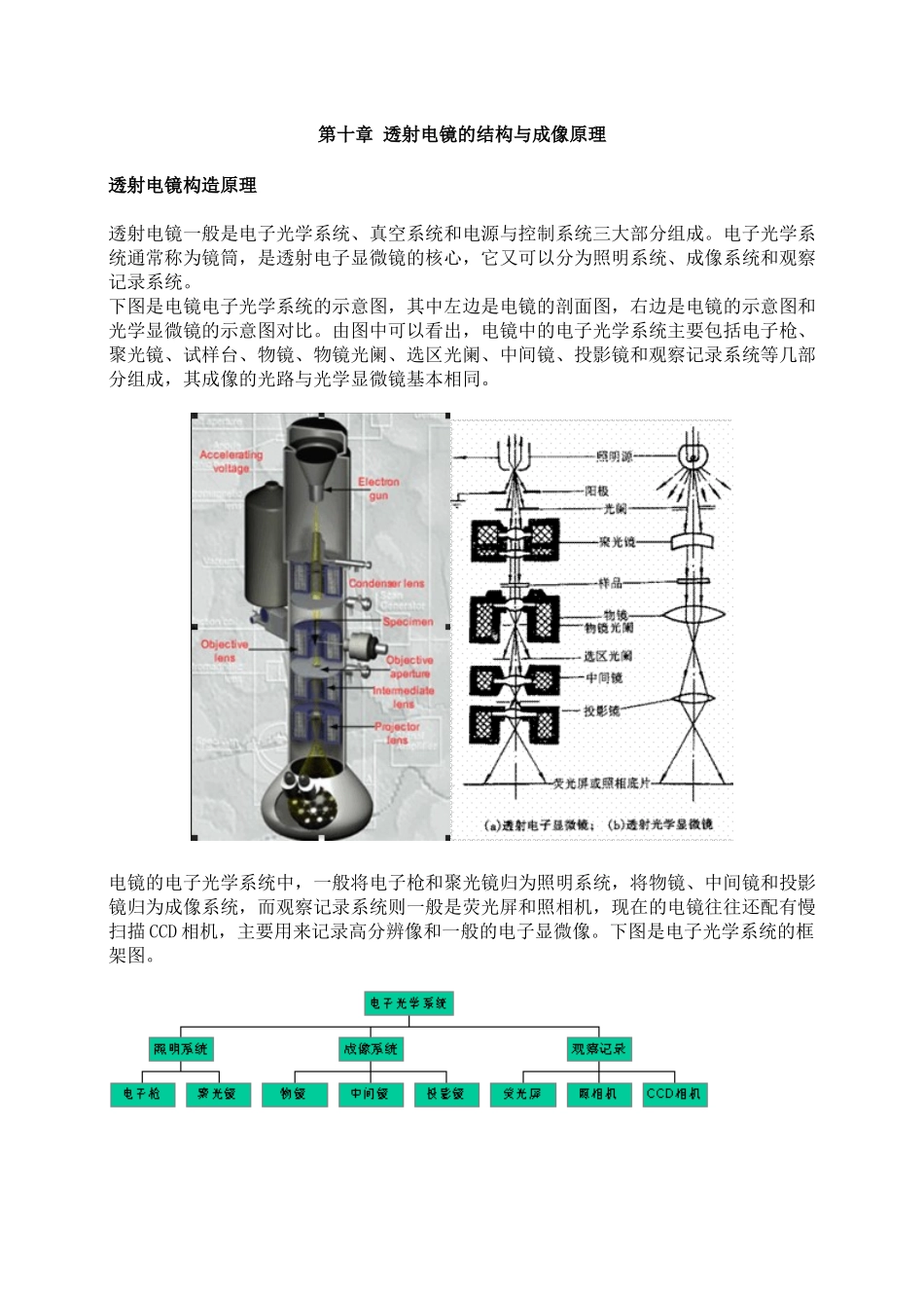 第十章透射电镜的结构与成像原理_第1页