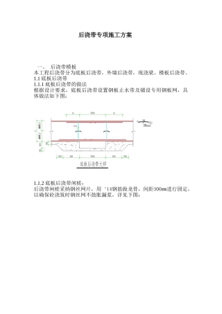 筏板基础后浇带专项施工方案