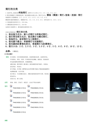 筒灯系列介绍