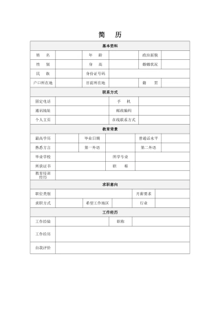 简历——【免费下载】