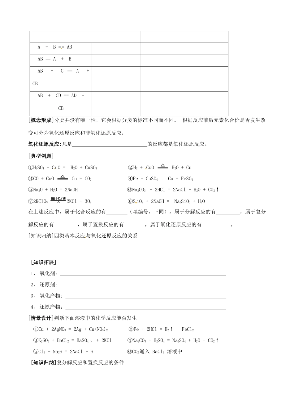 浙江省临海市白云高级中学2014高中化学 物质的转化导学案 苏教版必修1_第2页
