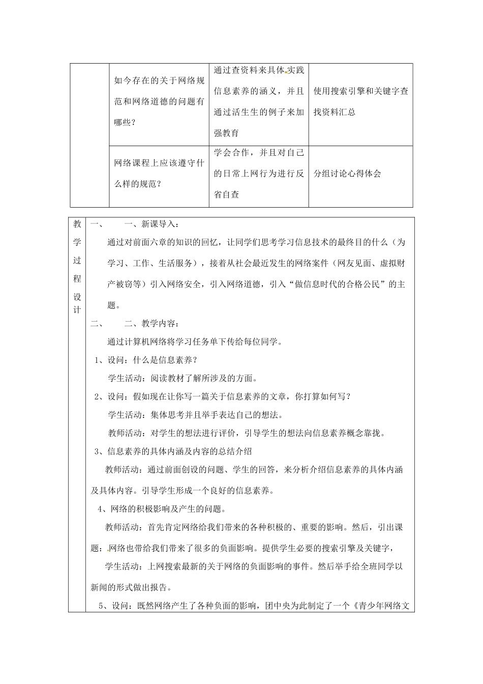 浙江省衢州市仲尼中学高中通用技术《信息素养与网络道德》教案 新人教版_第2页