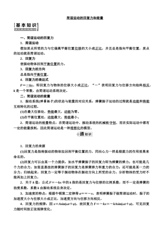 简谐运动的回复力和能量