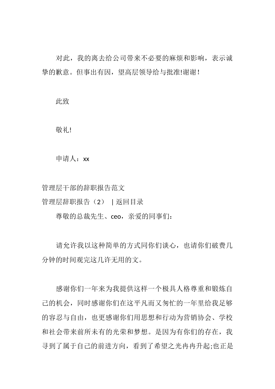 管理层辞职报告2篇_第2页