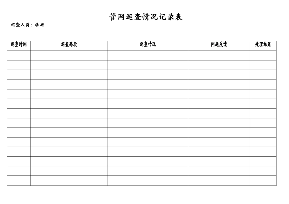 管网巡查情况记录表_第1页
