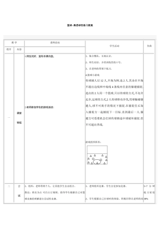 篮球熟悉球性练习教案