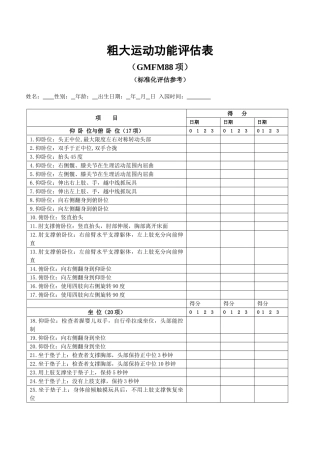 粗大运动功能评估表