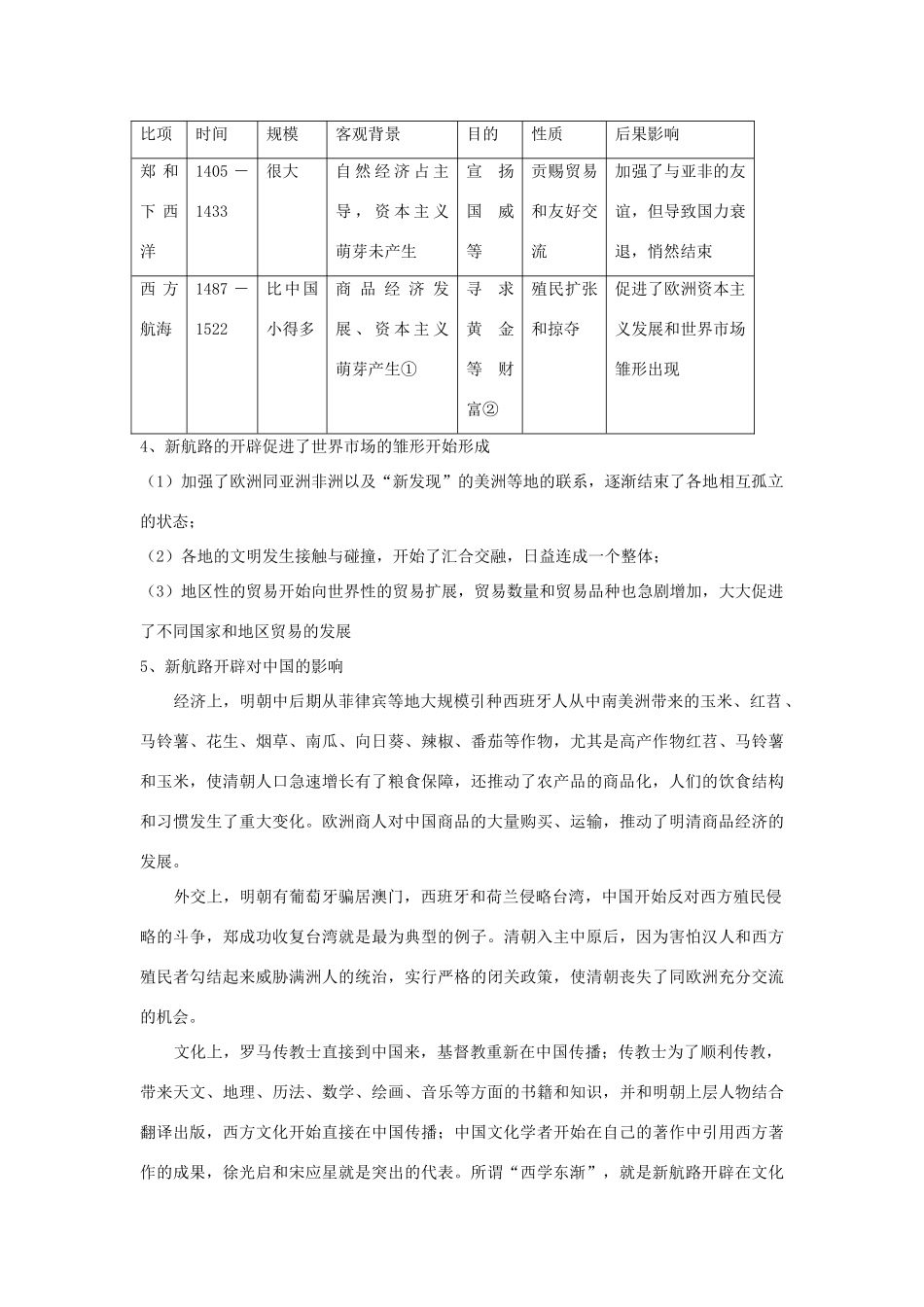 浙江省镇海中学2013届高考历史一轮复习 专题五 走向世界的资本主义市场学案 人民版必修2_第3页